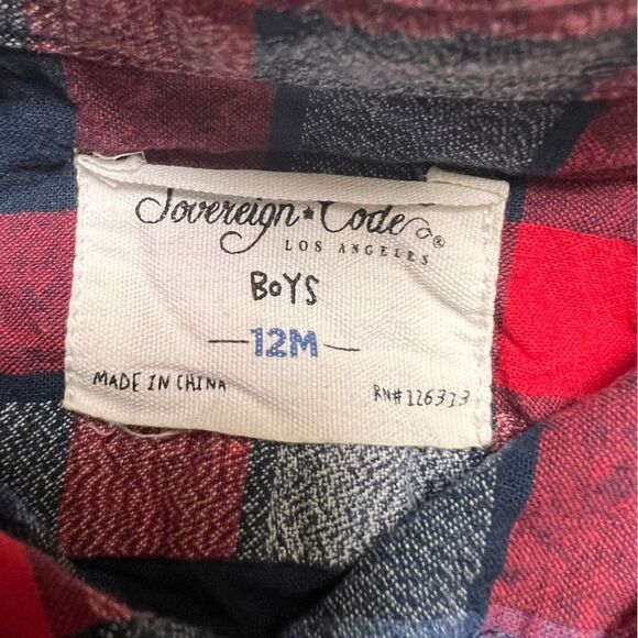 Sovereign Code Cotton Plaid Long Sleeve Shirt for Baby Boy 6-12 Months Old EUC - Picture 4 of 5